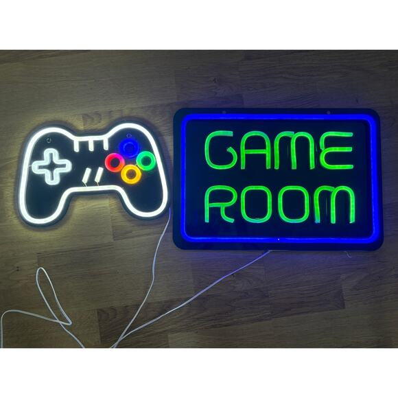 (2) Gaming LED Neon Signs from Hobby Lobby - Gamer Xbox PlayStation Wall Decor - Picture 1 of 9